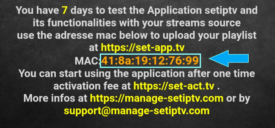 Set IPTV Mac Adresse